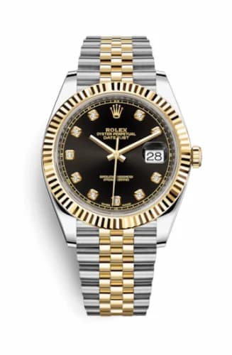 Rolex Datejust 41 Rolesor Yellow Fluted / Jubilee / Black - Diamond 126333-0006 — фото часов Rolex Datejust 41 Rolesor Yellow Fluted / Jubilee / Black - Diamond 126333-0006 — фото часов