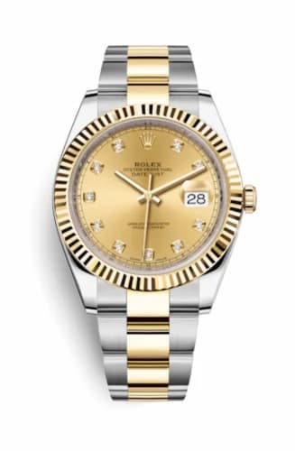 Rolex Datejust 41 Rolesor Yellow Fluted / Oyster / Champagne - Diamond 126333-0011 — фото часов Rolex Datejust 41 Rolesor Yellow Fluted / Oyster / Champagne - Diamond 126333-0011 — фото часов