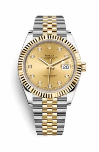 Rolex Datejust 41 Rolesor Yellow Fluted / Jubilee / Champagne - Diamond 126333-0012 — фото часов Rolex Datejust 41 Rolesor Yellow Fluted / Jubilee / Champagne - Diamond 126333-0012 — фото часов