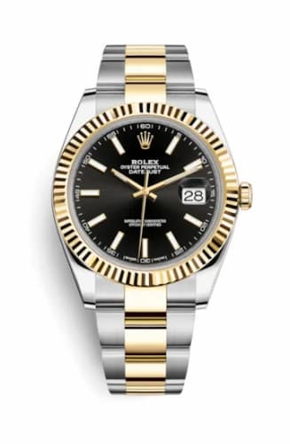 Rolex Datejust 41 Rolesor Yellow Fluted / Oyster / Black 126333-0013 — фото часов Rolex Datejust 41 Rolesor Yellow Fluted / Oyster / Black 126333-0013 — фото часов