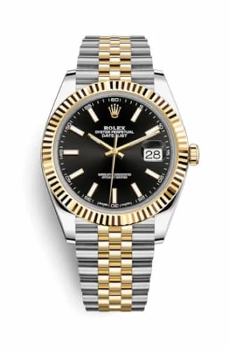 Rolex Datejust 41 Rolesor Yellow Fluted / Jubilee / Black 126333-0014 — фото часов Rolex Datejust 41 Rolesor Yellow Fluted / Jubilee / Black 126333-0014 — фото часов