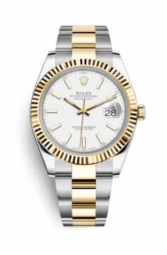 Rolex Datejust 41 Rolesor Yellow Fluted / Oyster / White 126333-0015 — фото часов Rolex Datejust 41 Rolesor Yellow Fluted / Oyster / White 126333-0015 — фото часов
