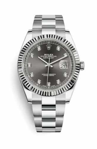 Rolex Datejust 41 Stainless Steel Fluted / Oyster / Dark Rhodium - Diamond 126334-0005 — фото часов Rolex Datejust 41 Stainless Steel Fluted / Oyster / Dark Rhodium - Diamond 126334-0005 — фото часов