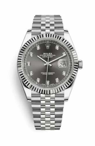 Rolex Datejust 41 Stainless Steel Fluted / Jubilee / Dark Rhodium - Diamond 126334-0006 — фото часов Rolex Datejust 41 Stainless Steel Fluted / Jubilee / Dark Rhodium - Diamond 126334-0006 — фото часов