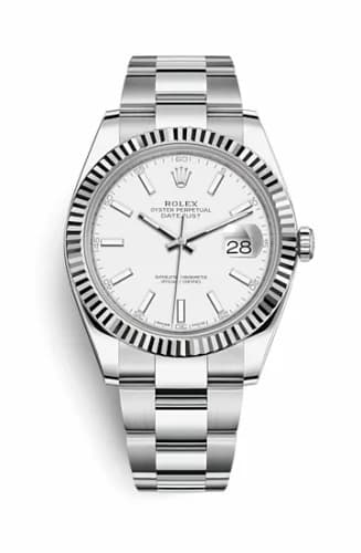 Rolex Datejust 41 Stainless Steel Fluted / Oyster / White 126334-0009 — фото часов Rolex Datejust 41 Stainless Steel Fluted / Oyster / White 126334-0009 — фото часов