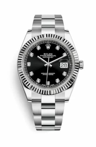 Rolex Datejust 41 Stainless Steel Fluted / Oyster / Black - Diamond 126334-0011 — фото часов Rolex Datejust 41 Stainless Steel Fluted / Oyster / Black - Diamond 126334-0011 — фото часов