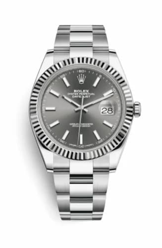 Rolex Datejust 41 Stainless Steel Fluted / Oyster / Dark Rhodium 126334-0013 — фото часов Rolex Datejust 41 Stainless Steel Fluted / Oyster / Dark Rhodium 126334-0013 — фото часов