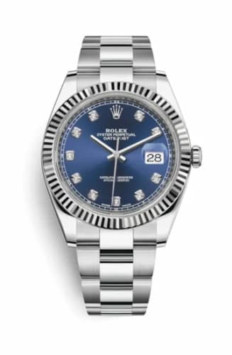 Rolex Datejust 41 Stainless Steel Fluted / Oyster / Blue - Diamond 126334-0015 — фото часов Rolex Datejust 41 Stainless Steel Fluted / Oyster / Blue - Diamond 126334-0015 — фото часов