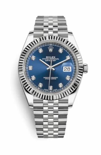 Rolex Datejust 41 Stainless Steel Fluted / Jubilee / Blue - Diamond 126334-0016 — фото часов Rolex Datejust 41 Stainless Steel Fluted / Jubilee / Blue - Diamond 126334-0016 — фото часов