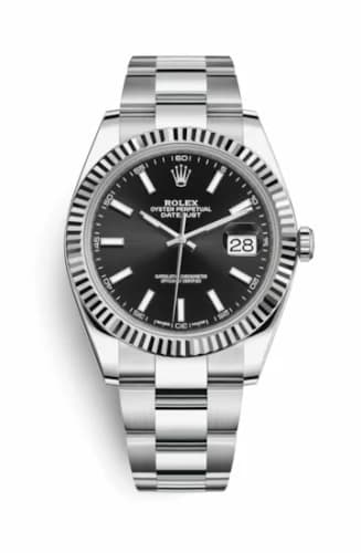 Rolex Datejust 41 Stainless Steel Fluted / Oyster / Black 126334-0017 — фото часов Rolex Datejust 41 Stainless Steel Fluted / Oyster / Black 126334-0017 — фото часов