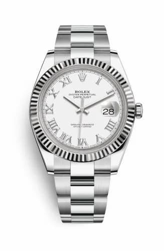 Rolex Datejust 41 Stainless Steel Fluted / White - Roman / Oyster 126334-0023 — фото часов Rolex Datejust 41 Stainless Steel Fluted / White - Roman / Oyster 126334-0023 — фото часов