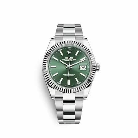 Rolex Datejust 41 Stainless Steel - Fluted / Green / Oyster 126334-0027 — фото часов Rolex Datejust 41 Stainless Steel - Fluted / Green / Oyster 126334-0027 — фото часов