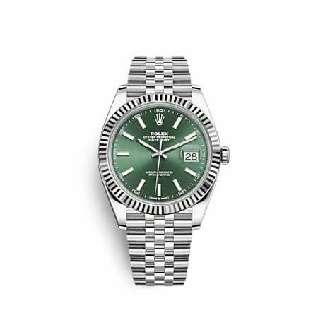 Rolex Datejust 41 Stainless Steel - Fluted / Green / Jubilee 126334-0028 — фото часов Rolex Datejust 41 Stainless Steel - Fluted / Green / Jubilee 126334-0028 — фото часов
