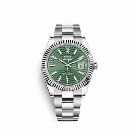 Rolex Datejust 41 Stainless Steel - Fluted / Green - Fluted / Oyster 126334-0029 — фото часов Rolex Datejust 41 Stainless Steel - Fluted / Green - Fluted / Oyster 126334-0029 — фото часов