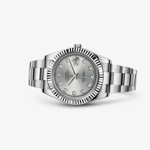 Rolex Datejust II Fluted Silver Diamonds 116334-0007 — фото часов Rolex Datejust II Fluted Silver Diamonds 116334-0007 — фото часов