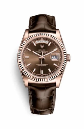 Rolex Day-Date 36 Everose / Strap / Chocolate 118135-0003 — фото часов Rolex Day-Date 36 Everose / Strap / Chocolate 118135-0003 — фото часов