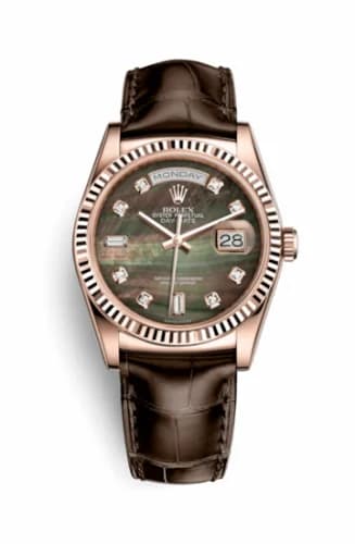 Rolex Day-Date 36 Everose / Strap / Black MOP 118135-0030 — фото часов Rolex Day-Date 36 Everose / Strap / Black MOP 118135-0030 — фото часов