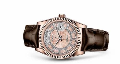 Rolex Day-Date 36 Everose Fluted / Strap / Pink MOP Carousel 118135-0068 — фото часов Rolex Day-Date 36 Everose Fluted / Strap / Pink MOP Carousel 118135-0068 — фото часов