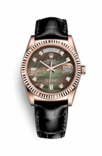 Rolex Day-Date 36 Everose / Strap / Black MOP 118135-0070 — фото часов Rolex Day-Date 36 Everose / Strap / Black MOP 118135-0070 — фото часов