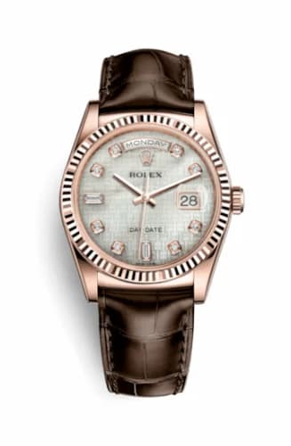 Rolex Day-Date 36 Everose Fluted / Strap / Oxford MOP 118135-0074 — фото часов Rolex Day-Date 36 Everose Fluted / Strap / Oxford MOP 118135-0074 — фото часов