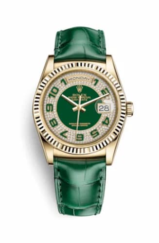 Rolex Day-Date 36 Yellow Gold / Strap / Green Arabic 118138-0102 — фото часов Rolex Day-Date 36 Yellow Gold / Strap / Green Arabic 118138-0102 — фото часов
