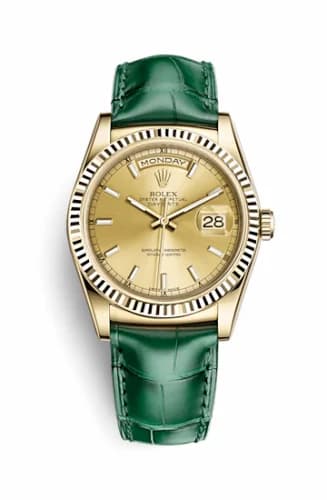 Rolex Day-Date 36 Yellow Gold Fluted / Strap / Champagne 118138-0125 — фото часов Rolex Day-Date 36 Yellow Gold Fluted / Strap / Champagne 118138-0125 — фото часов