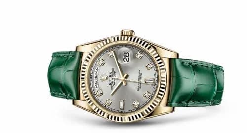 Rolex Day-Date 36 Yellow Gold / Strap / Silver Diamonds 118138-0135 — фото часов Rolex Day-Date 36 Yellow Gold / Strap / Silver Diamonds 118138-0135 — фото часов