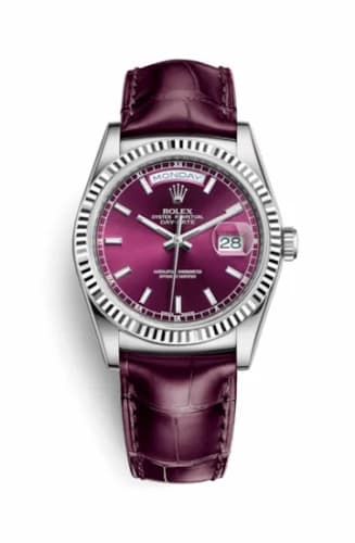 Rolex Day-Date 36 White Gold / Strap / Cherry 118139-0007 — фото часов Rolex Day-Date 36 White Gold / Strap / Cherry 118139-0007 — фото часов