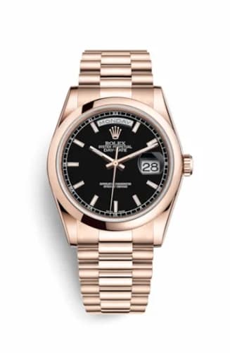 Rolex Day-Date 36 Everose Domed / President / Black 118205f-0002 — фото часов Rolex Day-Date 36 Everose Domed / President / Black 118205f-0002 — фото часов