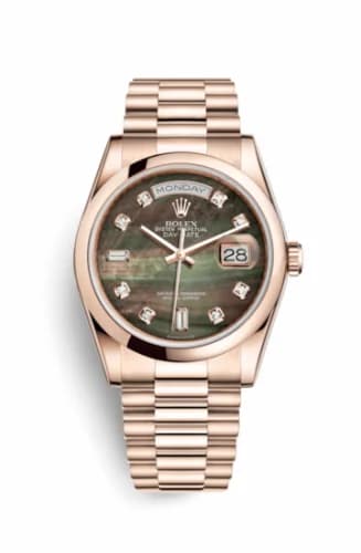 Rolex Day-Date 36 Everose Domed / President / Black MOP 118205f-0005 — фото часов Rolex Day-Date 36 Everose Domed / President / Black MOP 118205f-0005 — фото часов