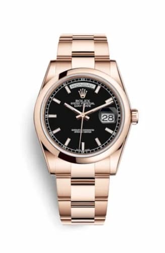 Rolex Day-Date 36 Everose Domed / Oyster / Black 118205f-0060 — фото часов Rolex Day-Date 36 Everose Domed / Oyster / Black 118205f-0060 — фото часов