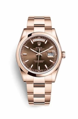 Rolex Day-Date 36 Everose Domed / Oyster / Chocolate 118205f-0127 — фото часов Rolex Day-Date 36 Everose Domed / Oyster / Chocolate 118205f-0127 — фото часов