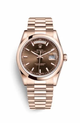 Rolex Day-Date 36 Everose Domed / President / Chocolate 118205f-0142 — фото часов Rolex Day-Date 36 Everose Domed / President / Chocolate 118205f-0142 — фото часов
