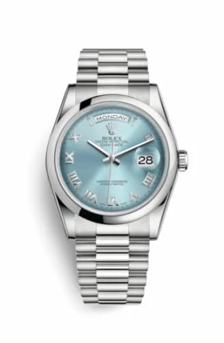 Rolex Day-Date 36 Platinum Domed / President / Ice Blue Roman 118206-0035 — фото часов Rolex Day-Date 36 Platinum Domed / President / Ice Blue Roman 118206-0035 — фото часов