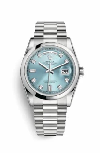 Rolex Day-Date 36 Platinum Domed / President / Ice Blue Diamond 118206-0036 — фото часов Rolex Day-Date 36 Platinum Domed / President / Ice Blue Diamond 118206-0036 — фото часов