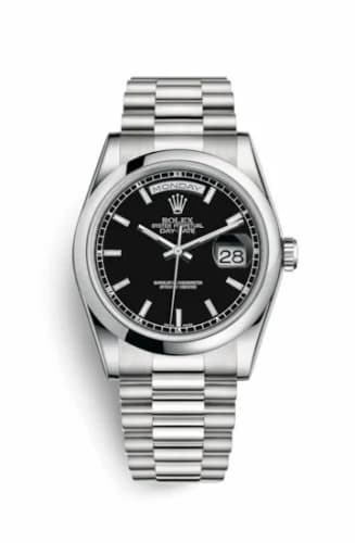 Rolex Day-Date 36 Platinum Domed / President / Black 118206-0042 — фото часов Rolex Day-Date 36 Platinum Domed / President / Black 118206-0042 — фото часов