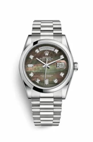 Rolex Day-Date 36 Platinum Domed / President / Black MOP 118206-0043 — фото часов Rolex Day-Date 36 Platinum Domed / President / Black MOP 118206-0043 — фото часов