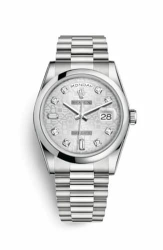 Rolex Day-Date 36 Platinum Domed / President / Silver Computer 118206-0048 — фото часов Rolex Day-Date 36 Platinum Domed / President / Silver Computer 118206-0048 — фото часов