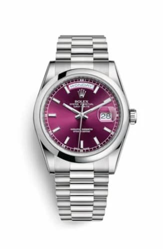 Rolex Day-Date 36 Platinum Domed / President / Cherry 118206-0121 — фото часов Rolex Day-Date 36 Platinum Domed / President / Cherry 118206-0121 — фото часов
