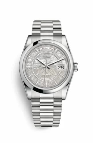 Rolex Day-Date 36 Platinum Domed / President / MOP Carousel 118206-0122 — фото часов Rolex Day-Date 36 Platinum Domed / President / MOP Carousel 118206-0122 — фото часов