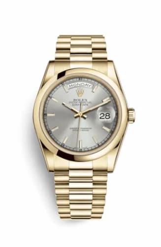 Rolex Day-Date 36 Yellow Gold Domed / President / Silver 118208-0066 — фото часов Rolex Day-Date 36 Yellow Gold Domed / President / Silver 118208-0066 — фото часов