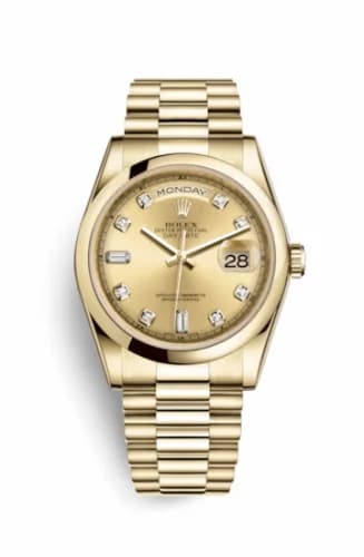 Rolex Day-Date 36 Yellow Gold Domed / President / Champagne Diamond 118208-0080 — фото часов Rolex Day-Date 36 Yellow Gold Domed / President / Champagne Diamond 118208-0080 — фото часов