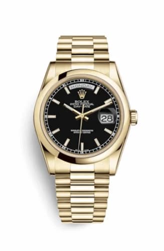 Rolex Day-Date 36 Yellow Gold Domed / President / Black 118208-0082 — фото часов Rolex Day-Date 36 Yellow Gold Domed / President / Black 118208-0082 — фото часов