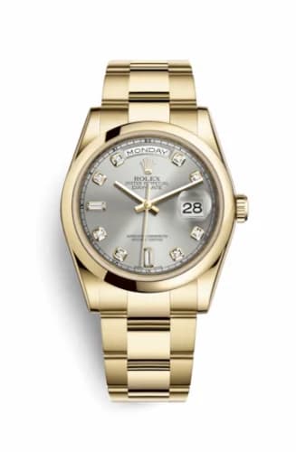 Rolex Day-Date 36 Yellow Gold Domed / Oyster / Silver Diamonds 118208-0096 — фото часов Rolex Day-Date 36 Yellow Gold Domed / Oyster / Silver Diamonds 118208-0096 — фото часов