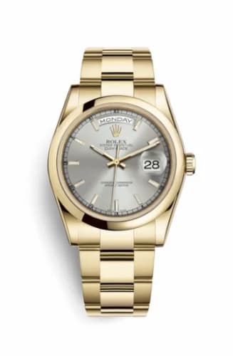 Rolex Day-Date 36 Yellow Gold Domed / Oyster / Silver 118208-0106 — фото часов Rolex Day-Date 36 Yellow Gold Domed / Oyster / Silver 118208-0106 — фото часов