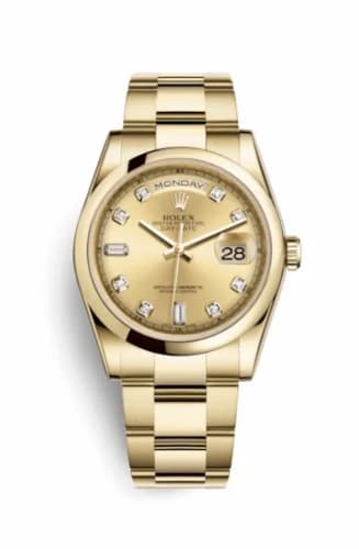 Rolex Day-Date 36 Yellow Gold Domed / Oyster / Champagne Diamond 118208-0115 — фото часов Rolex Day-Date 36 Yellow Gold Domed / Oyster / Champagne Diamond 118208-0115 — фото часов
