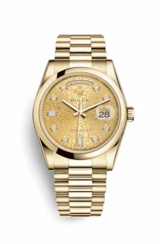 Rolex Day-Date 36 Yellow Gold Domed / President / Champagne Computer 118208-0117 — фото часов Rolex Day-Date 36 Yellow Gold Domed / President / Champagne Computer 118208-0117 — фото часов