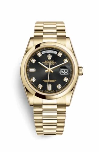 Rolex Day-Date 36 Yellow Gold Domed / President / Black Diamonds 118208-0118 — фото часов Rolex Day-Date 36 Yellow Gold Domed / President / Black Diamonds 118208-0118 — фото часов