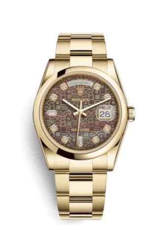 Rolex Day-Date 36 Yellow Gold Domed / Oyster / Black MOP Computer 118208-0139 — фото часов Rolex Day-Date 36 Yellow Gold Domed / Oyster / Black MOP Computer 118208-0139 — фото часов