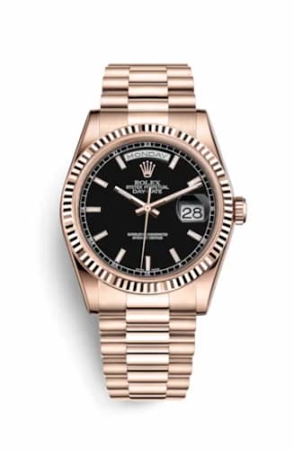 Rolex Day-Date 36 Everose Fluted / President / Black 118235f-0004 — фото часов Rolex Day-Date 36 Everose Fluted / President / Black 118235f-0004 — фото часов